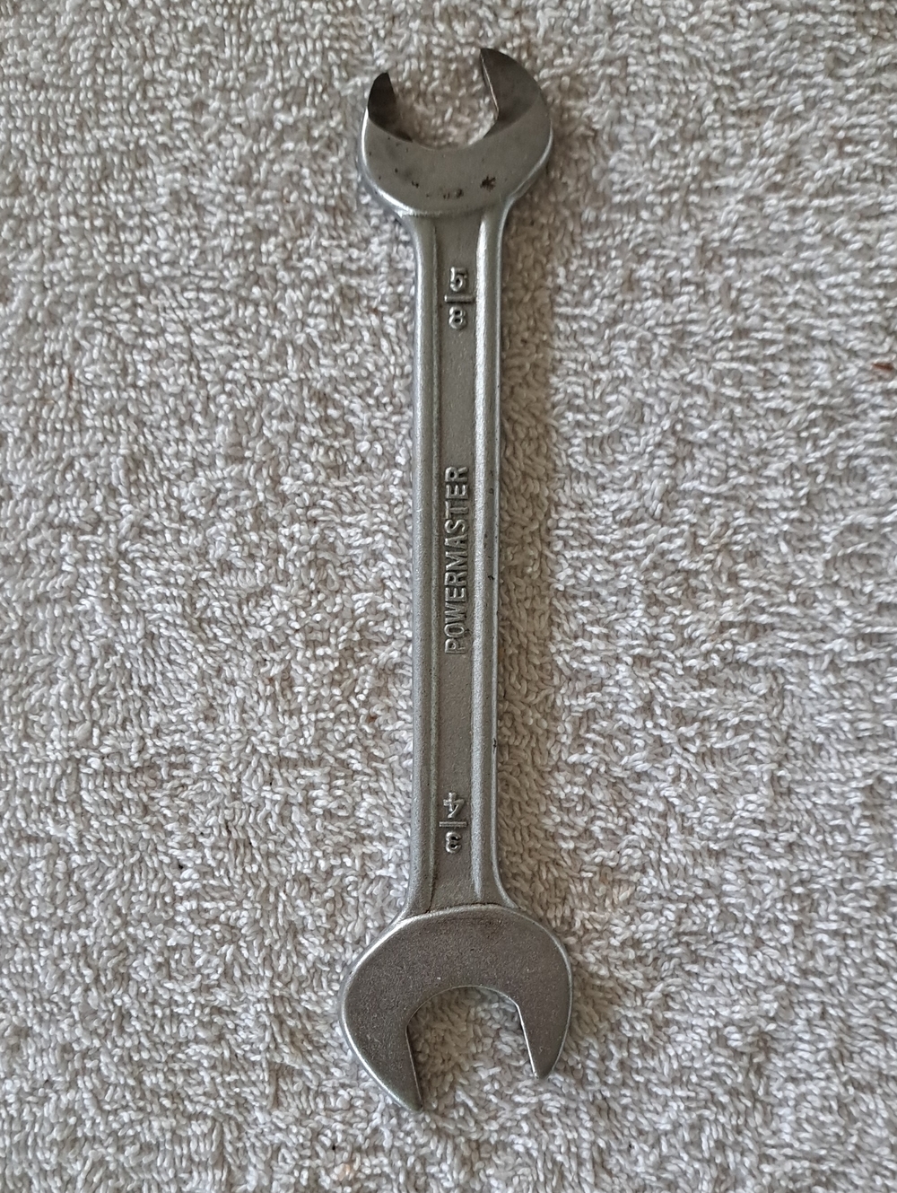 Vintage Powermaster Drop Forged Open End Steel Wrench 5/8" & 3/4" Made in India
